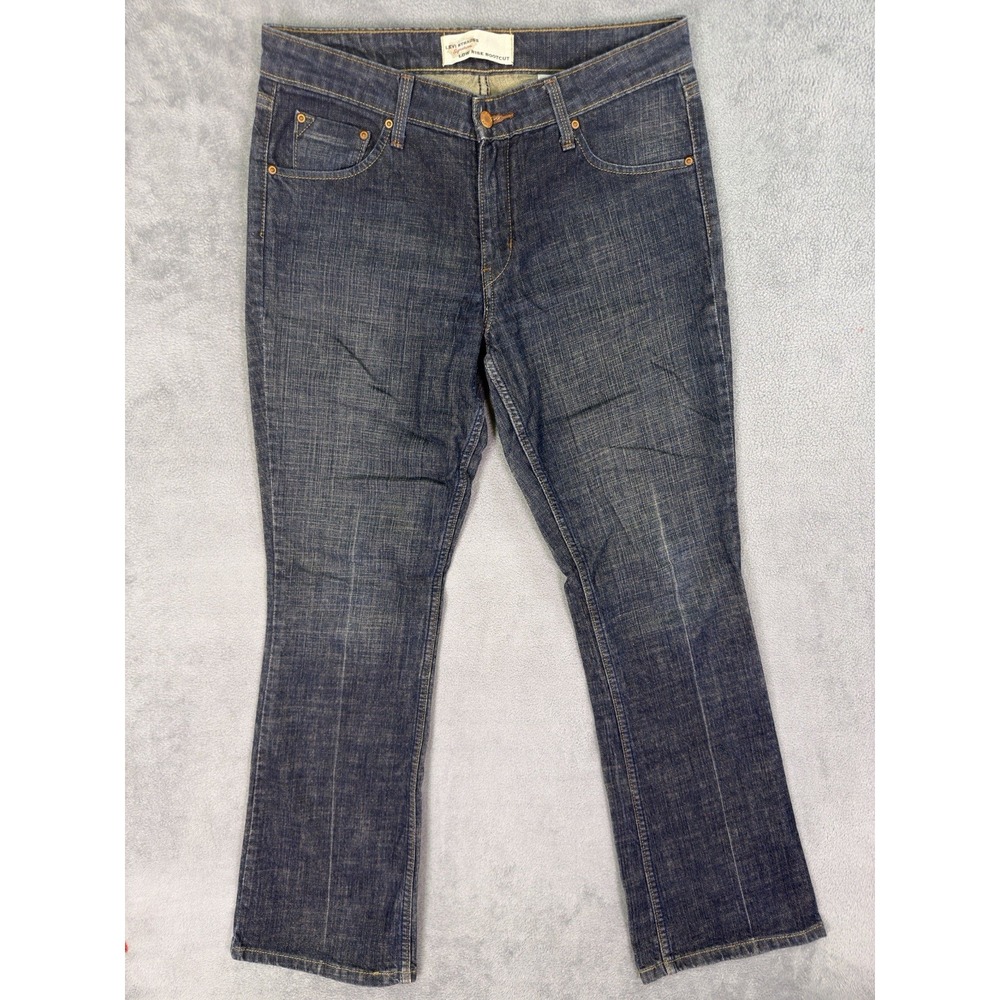Levis Strauss Jeans Womens 10M Blue Dark Wash Denim Mid Rise Bootcut Cowgirl